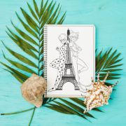 تصویر  دفتر رنگ آمیزی ماه نیلی مدل دختر کفشدوزکی